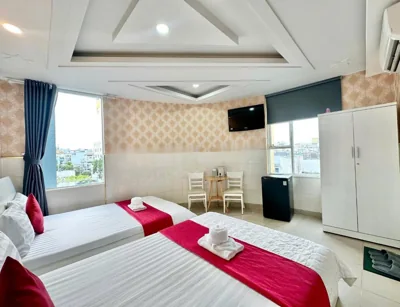 Queen Room with Two Queen Beds — Song Xanh Hotel near SECC - FV